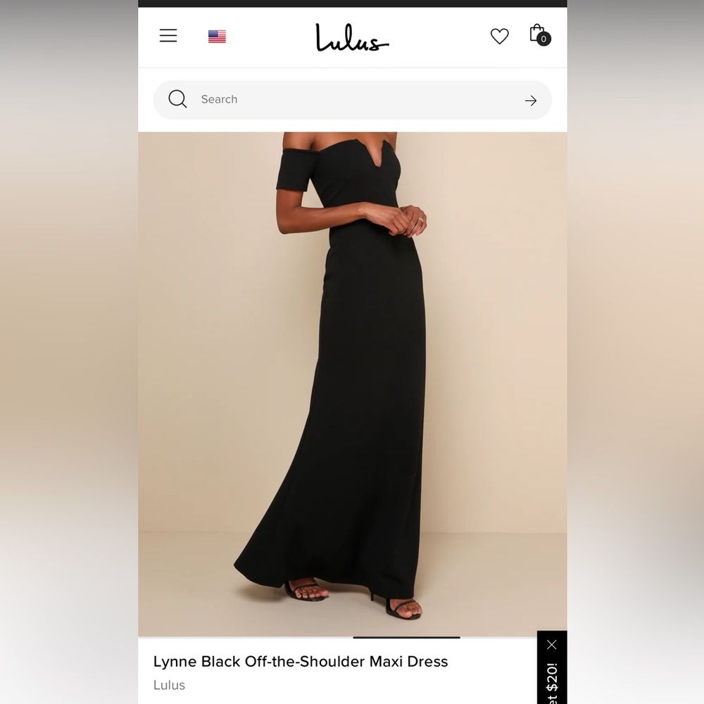 Lulu's Lynne Black Off the Shoulder Maxi Dress Bridesmaid